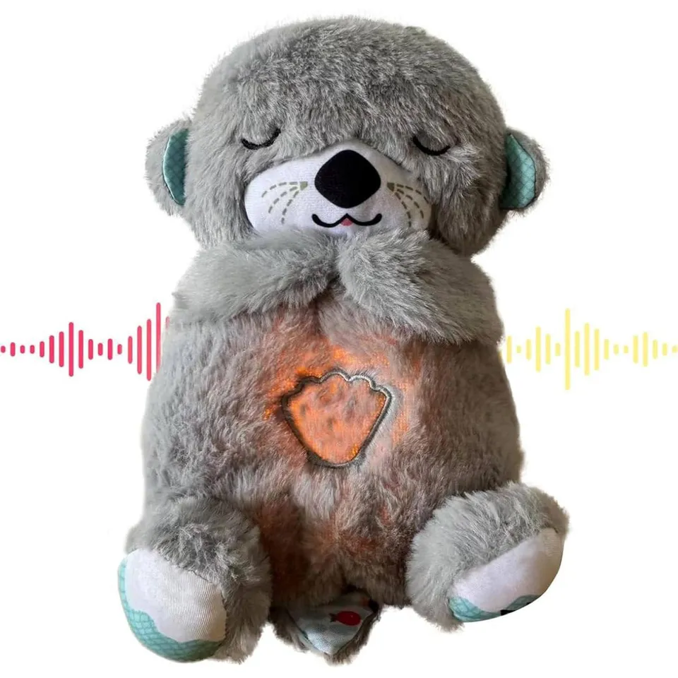 Breathing Teddy Bear with Music, Sound, Light and Breathing Motion (Only Grey Color , Complete Breathing)