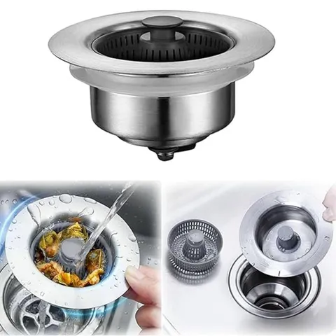 3 in 1 Kitchen Sink Drain Strainer Stopper