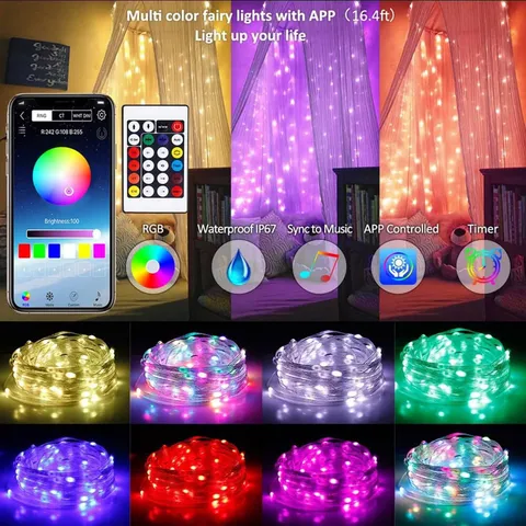 10M USB Led Fairy String Light Bluetooth APP RGB IC