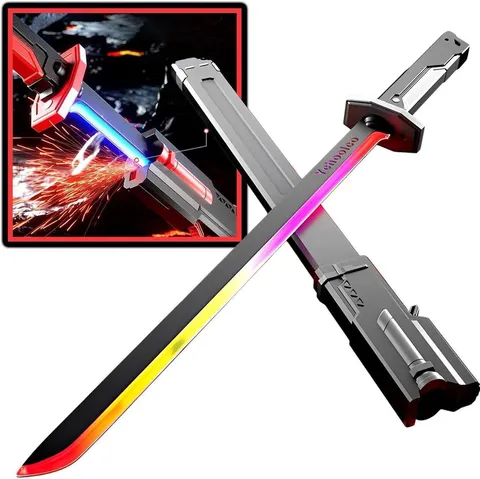 Multicolor LED Light Sword with Sheath and Dazzling Spark Effect (80 Cms, Big Size)