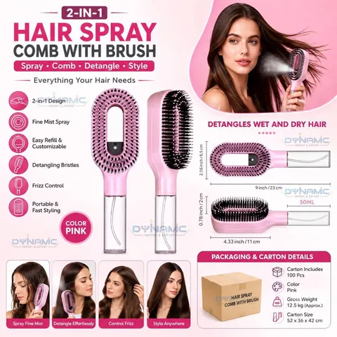 2 in 1 Spray Comb and Detangling Hair Brush