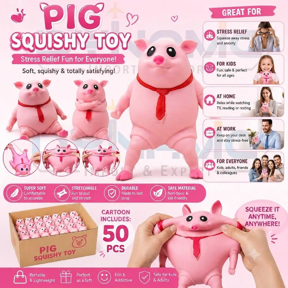 Pink Squishy Pig Toy