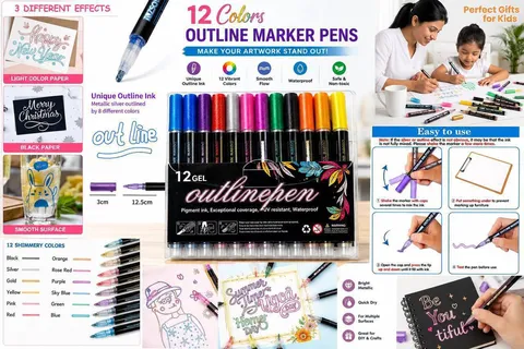 12pcs Gel Outliner Pens