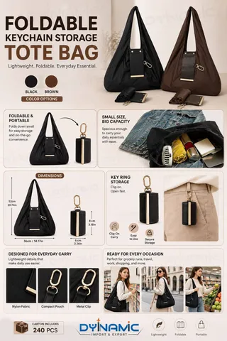 Foldable Keychain Storage Tote Bag