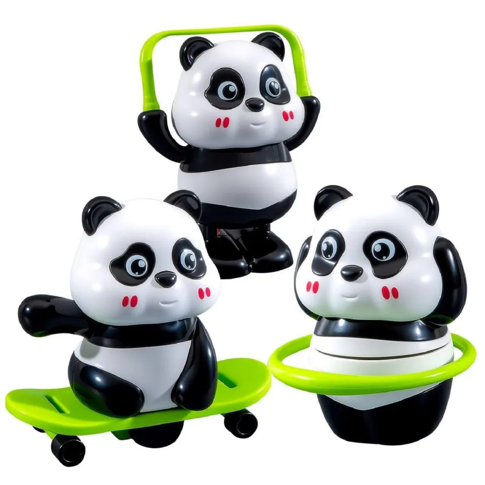 Cute Panda Action Toy Set (Pack of 3)